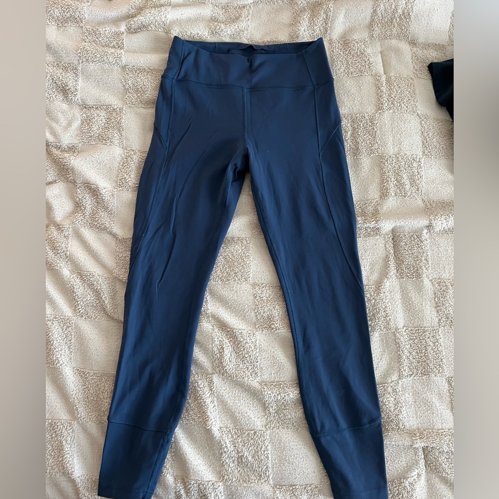 Navy Blue High-Waisted Lululemon In Movement Leggings